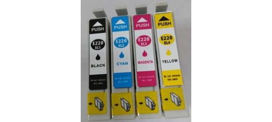 Complete set of 4 Epson T220XL High Capacity Compatible Inkjet Cartridges